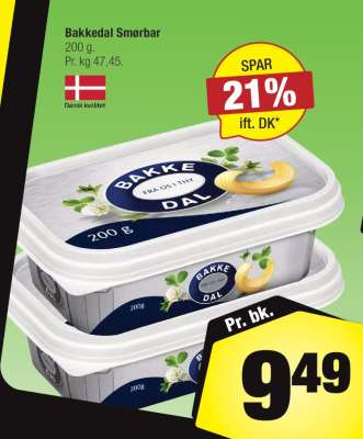 Bakkedal smørbar