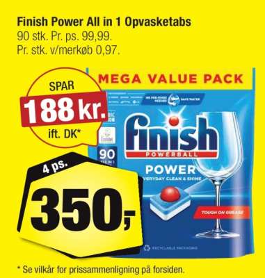 Finish Power All in 1 Opvasketabs