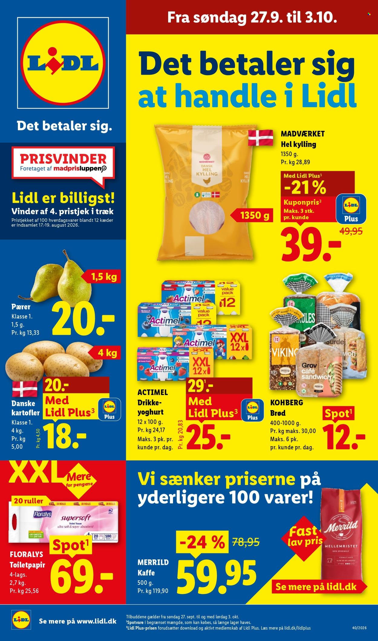Lidl tilbud - 27.9.2026 - 3.10.2026. Side 1