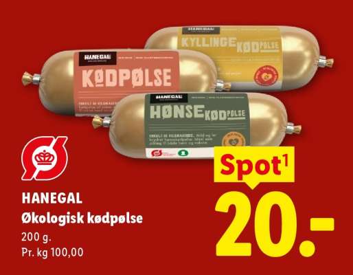 HANEGAL Økologisk kødpølse