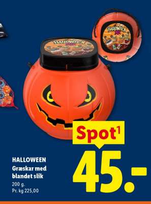 HALLOWEEN Græskar med blandet slik