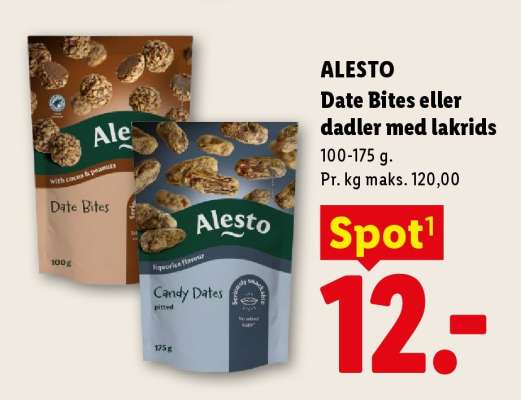 ALESTO Date Bites eller dadler med lakrids