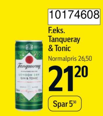 F.eks. Tanqueray & Tonic