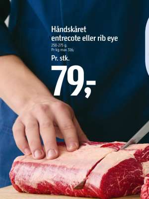 Håndskåret entrecote eller rib eye