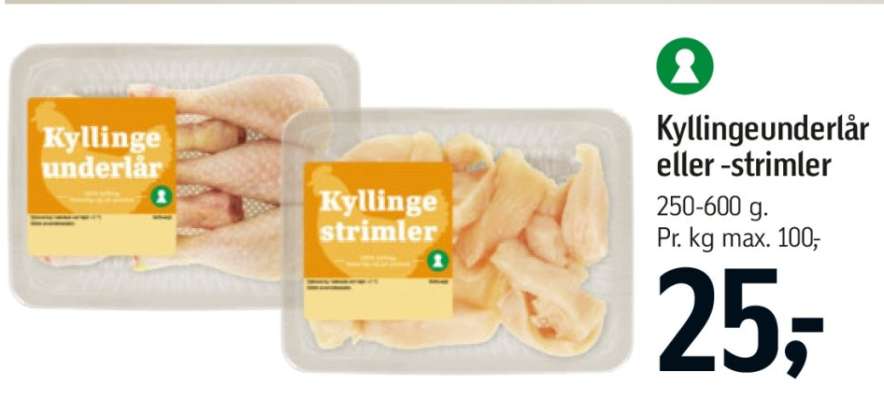 Kyllingeunderlår eller -strimler