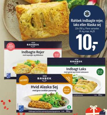 Rahbek indbagte rejer, laks eller Alaska sej