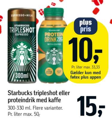 Starbucks tripleshot eller proteindrik med kaffe
