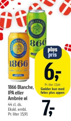 1866 Blanche, IPA eller Ambrée øl