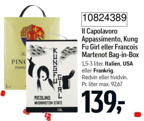 Il Capolavoro Appassimento, Kung Fu Girl eller Francois Martenot Bag-in-Box