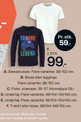 F. T-shirt eller bluse