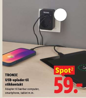 TRONIC USB-oplader til stikkontakt