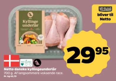 Netto danske kyllingeunderlår