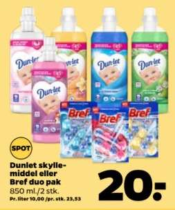 Dunlet skyllemiddel eller Bref duo pak