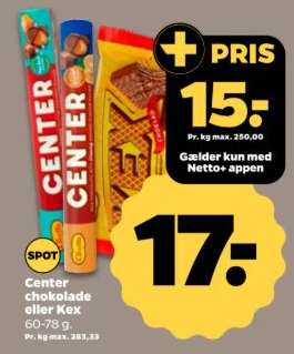 Center chokolade eller Kex