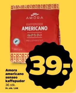 Amora americano senseo kaffepuder