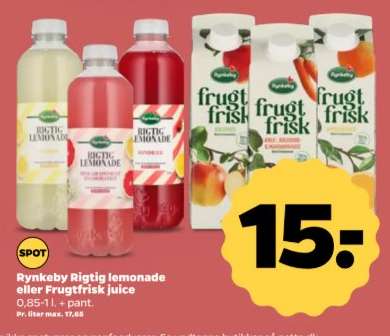 Rynkeby Rigtig lemonade eller Frugtfrisk juice