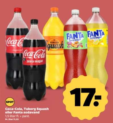 Coca-Cola, Tuborg Squash eller Fanta sodavand