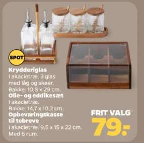 Krydderiglas / Olie- og eddikesæt / Opbevaringskasse til tebreve