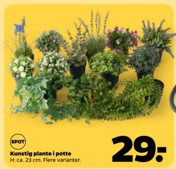 Kunstig plante i potte