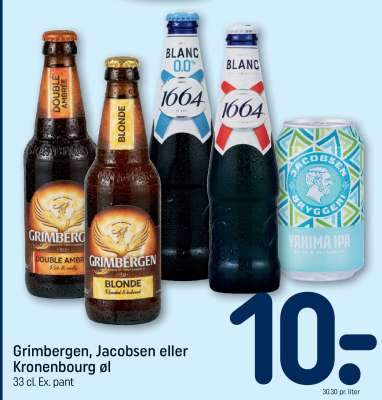 Grimbergen, Jacobsen eller Kronenbourg øl