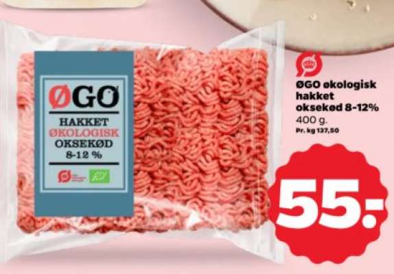 ØGO økologisk hakket oksekød 8-12%