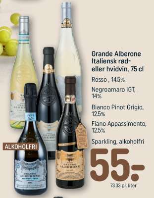 Grande Alberone Italiensk rød- eller hvidvin 75 cl