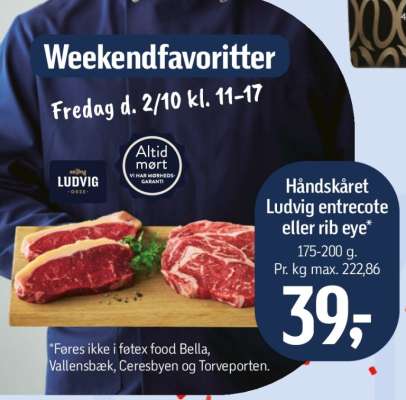 Håndskåret Ludvig entrecote eller rib eye