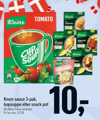 Knorr sauce 3-pak, kopsuppe eller snack pot