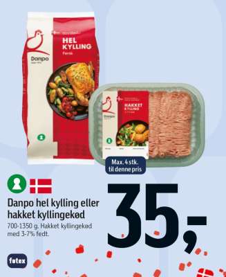 Danpo hel kylling eller hakket kyllingekød