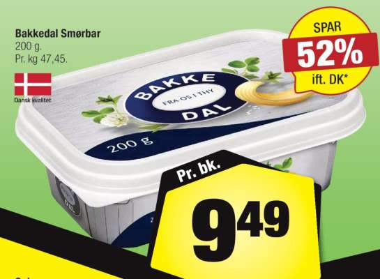 Bakkedal smørbar