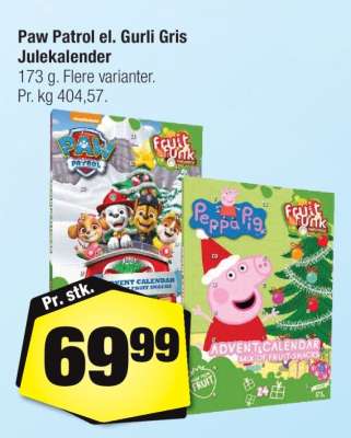 Paw Patrol el. Gurli Gris Julekalender