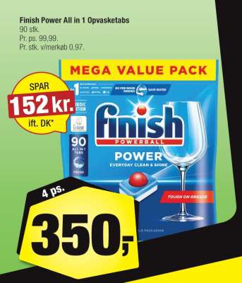 Finish Power All in 1 Opvasketabs
