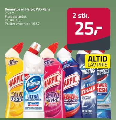 Domestos el. Harpic WC-Rens