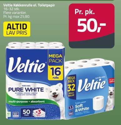 Veltie Køkkenrulle el. Toiletpapir
