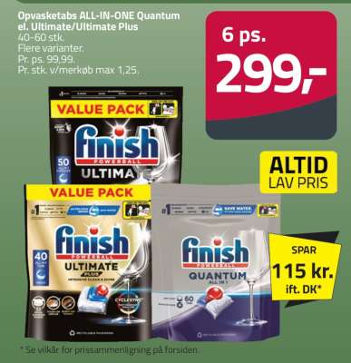 Opvasketabs ALL-IN-ONE Quantum el. Ultimate/Ultimate Plus
