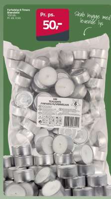 100 TEALIGHTS FYRFADSLYS/VARMELJUS