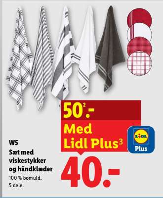W5 Sæt med viskestykker og håndklæder