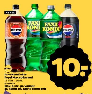 Faxe Kondi eller Pepsi Max sodavand