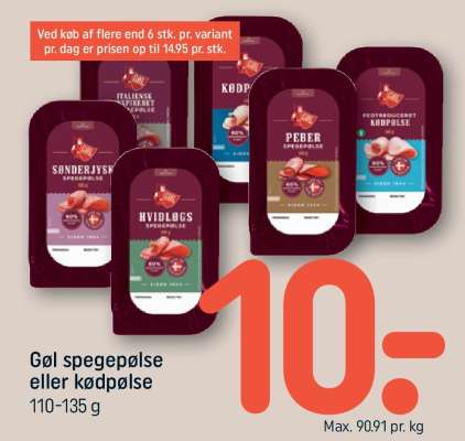 Gøl spegepølse eller kødpølse