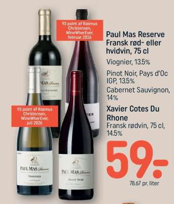 Paul Mas Reserve Fransk rød- eller hvidvin 75 cl