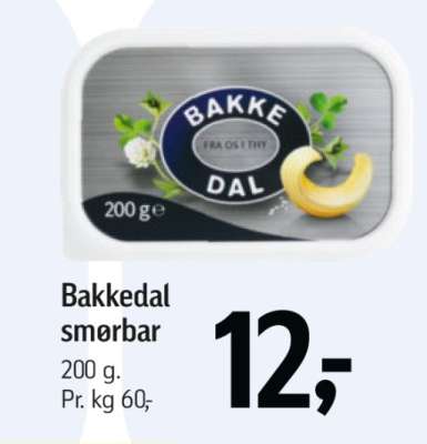 Bakkedal smørbar