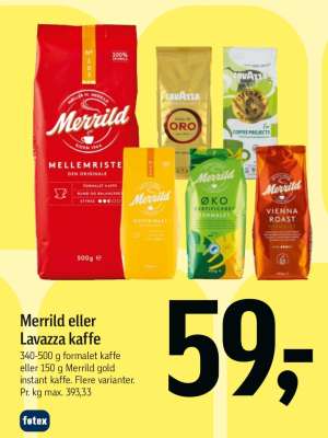 Merrild eller Lavazza kaffe