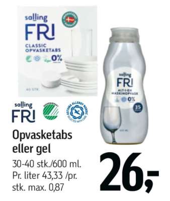 salling FRI Opvasketabs eller gel