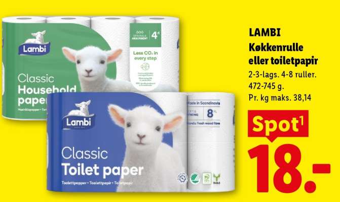 LAMBI Køkkenrulle eller toiletpapir