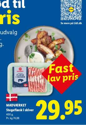 MADVÆRKET Stegeflæsk i skiver