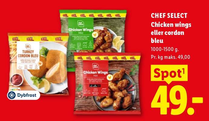 CHEF SELECT Chicken wings eller cordon bleu