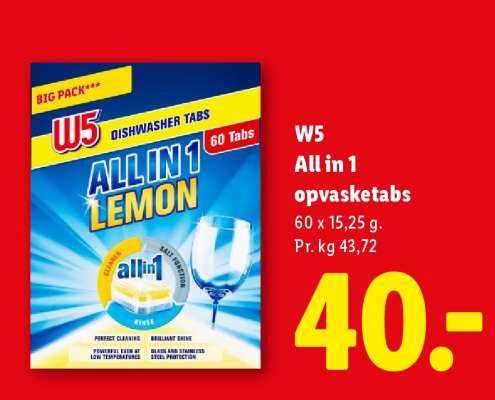 W5 All in 1 opvasketabs