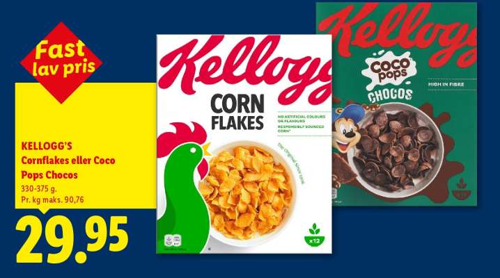 KELLOGG'S Cornflakes eller Coco Pops Chocos