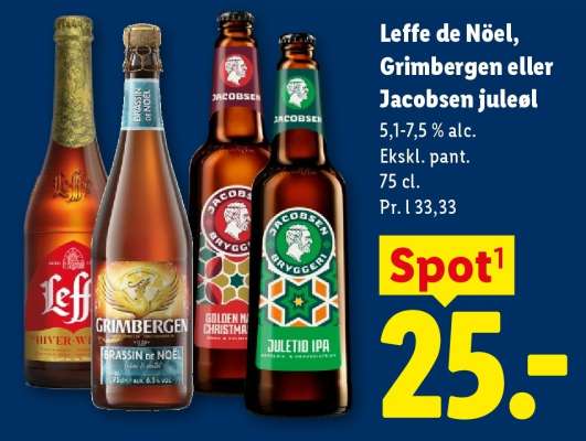 Leffe de Noël, Grimbergen eller Jacobsen juleøl