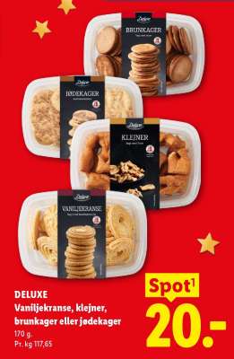 DELUXE Vaniljekranse, klejner, brunkager eller jødekager
